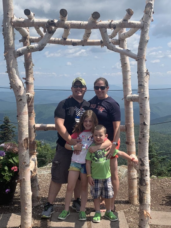 Reader Barrie with her husband and two kids.