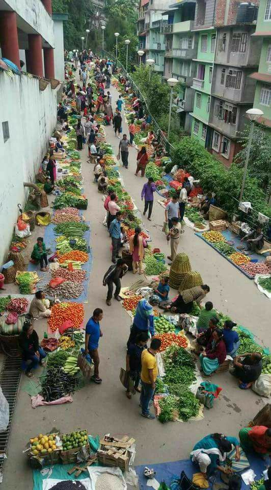 An Indian street market.