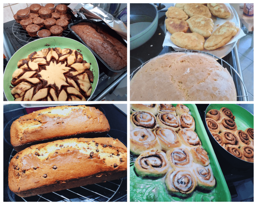 A collage of Efterpi's baked goods.