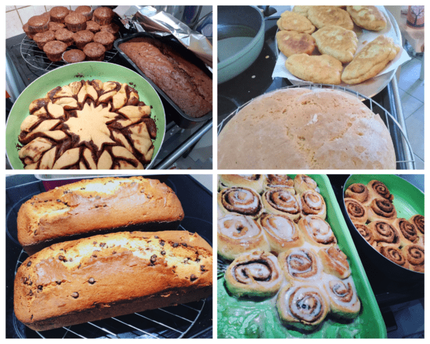 A collage of Efterpi's baked goods.