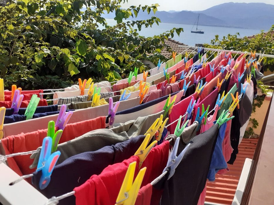 A huge clothesline.