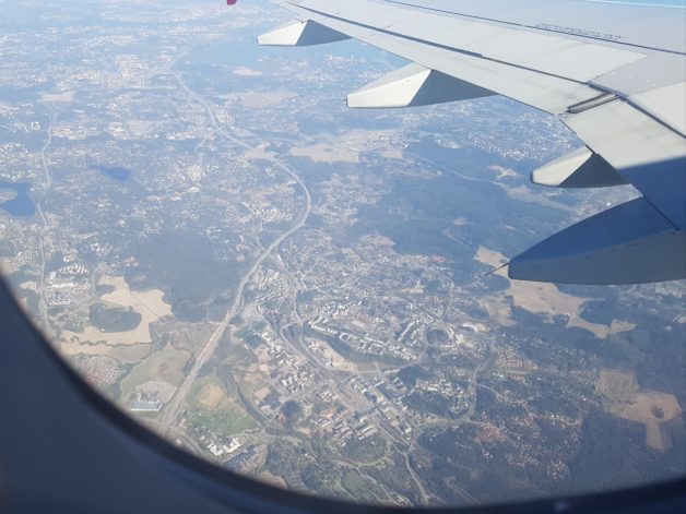 Kaisa's neighborhood viewed from a plane.