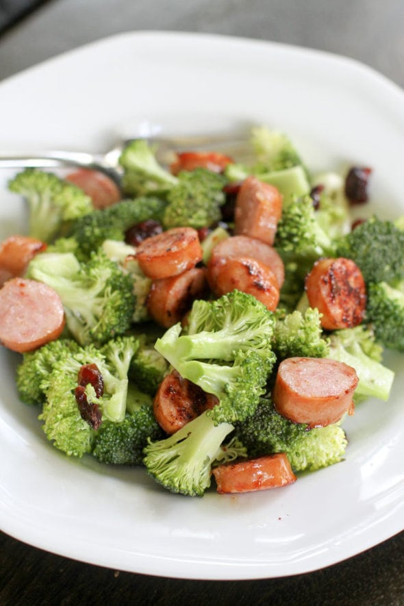 broccoli and sausage salad.