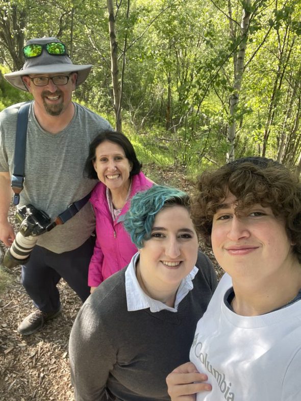 Rachel with her husband and kids.