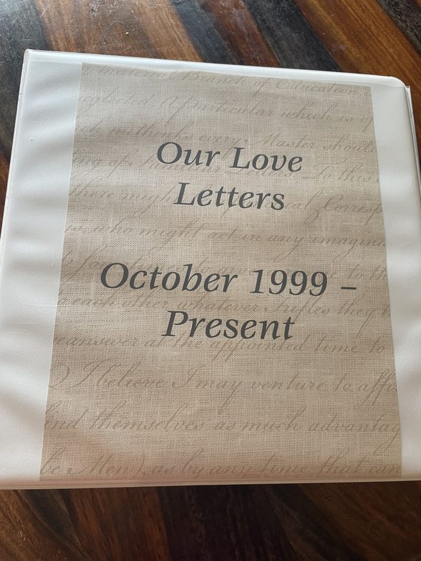 A binder full of love letters.