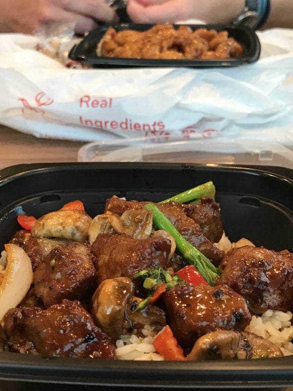 Panda Express beef stir fry.