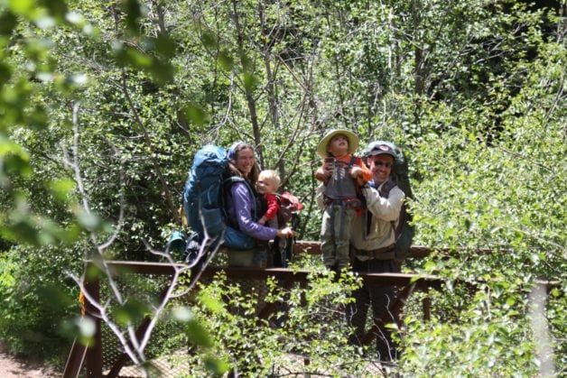 A family hiking together.