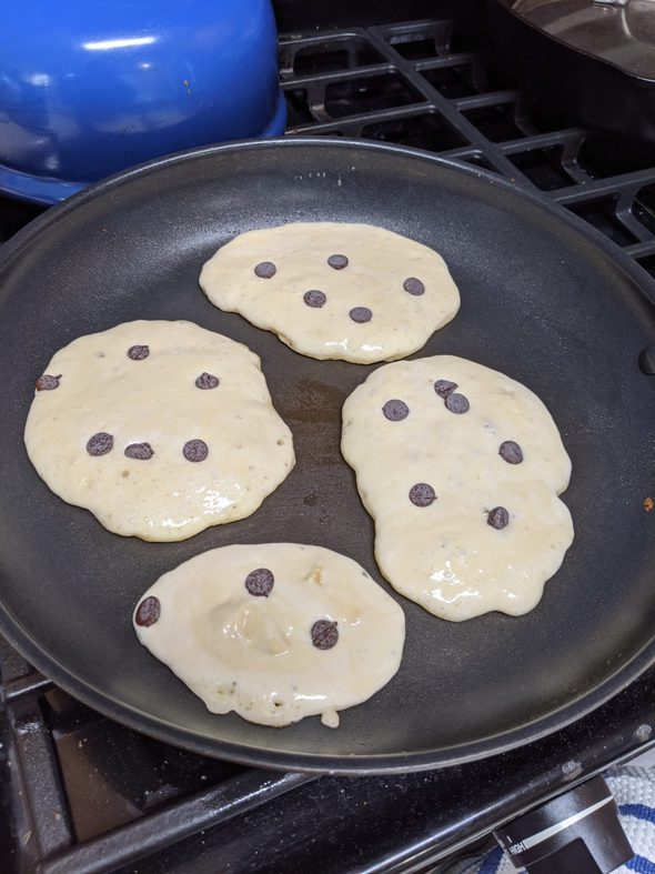 four sourdough pancakes.