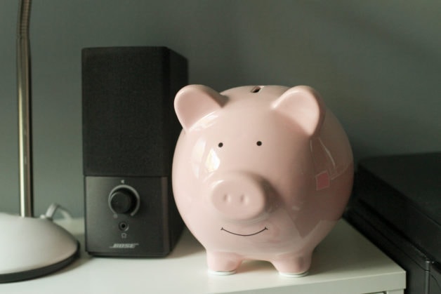 Pink piggy bank.