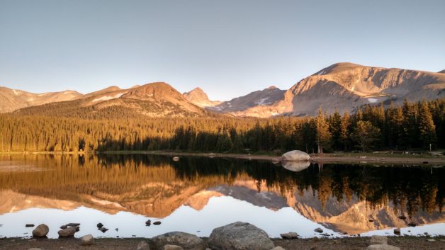 Mountains and a river.