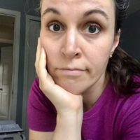 Kristen, looking tired.