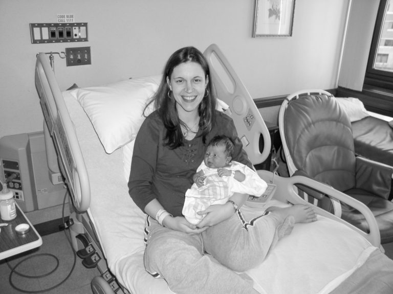 Kristen with baby Zoe.