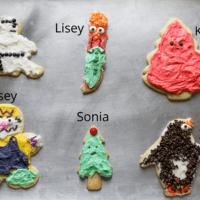 Cookies labeled with answers.