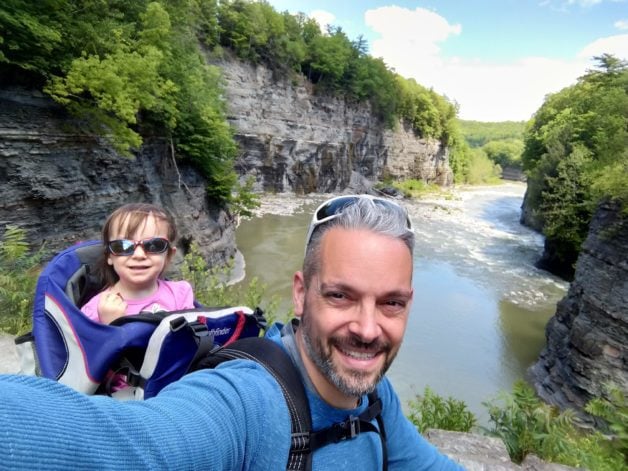 Corrine's husband hiking.