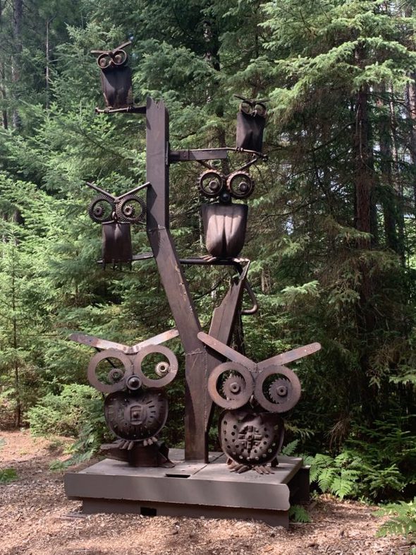 A metal sculpture.