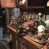 a messy, dirty old kitchen.