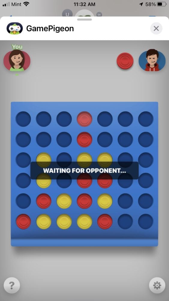 an iPhone connect four game.