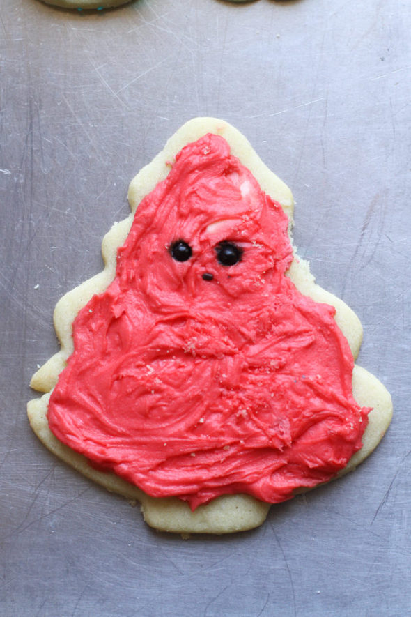 pink Christmas tree cookie.