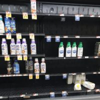 empty grocery shelves.