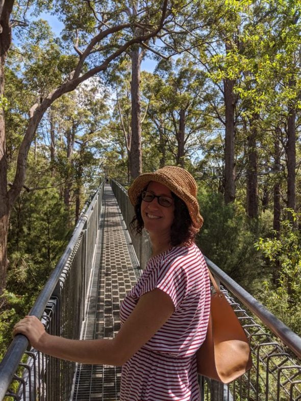 Helen on a bridge