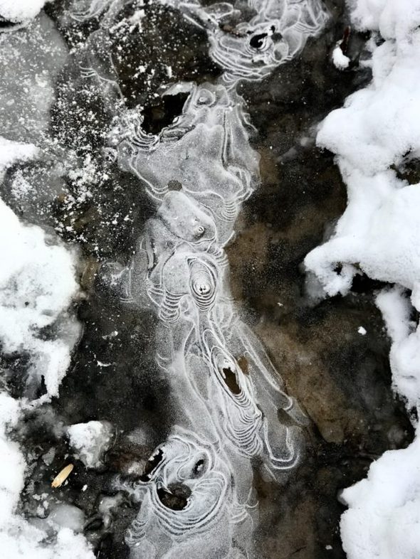 a frozen stream.