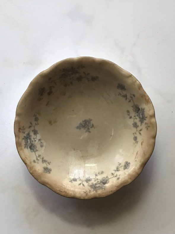 A dirty china bowl