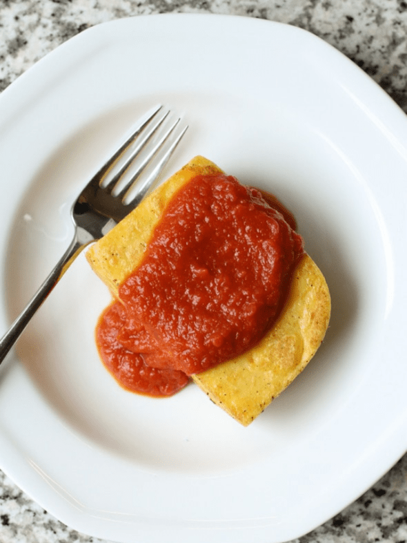 Parmesan Polenta with Red Sauce Story The Frugal Girl