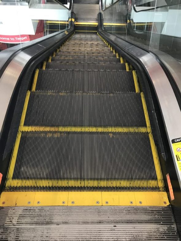 a Target escalator.