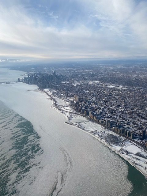 Chicago viewed from a plane.