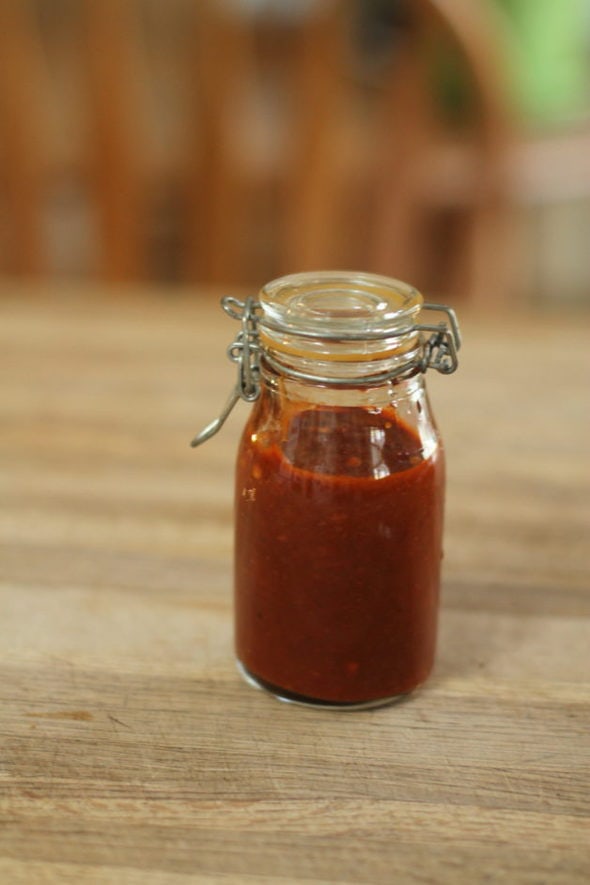 a jar of chipotle chilies.