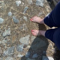 feet in lake water.