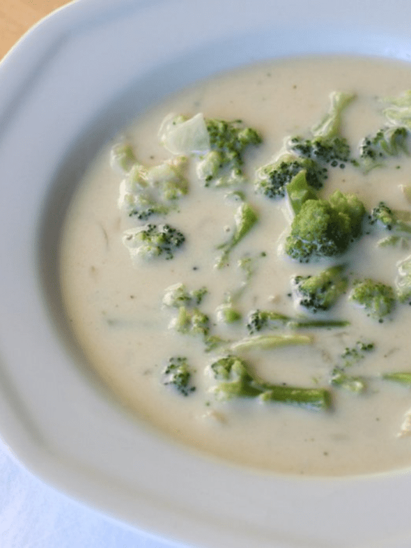 BroccoliCheese Noodle Soup Story The Frugal Girl