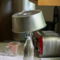 Angel food cake cooling.