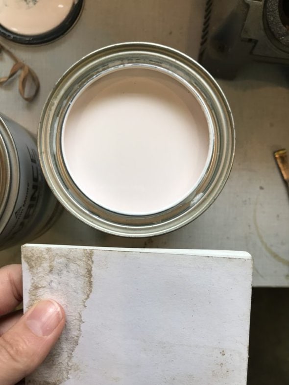 an opened can of First Light paint.