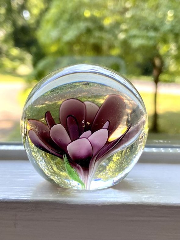 a glass paperweight.