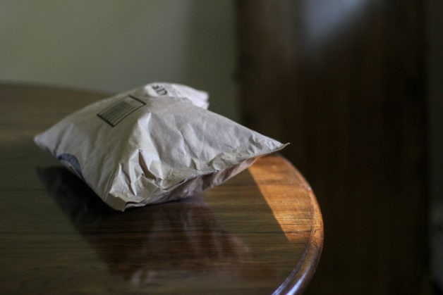 A brown padded envelope.