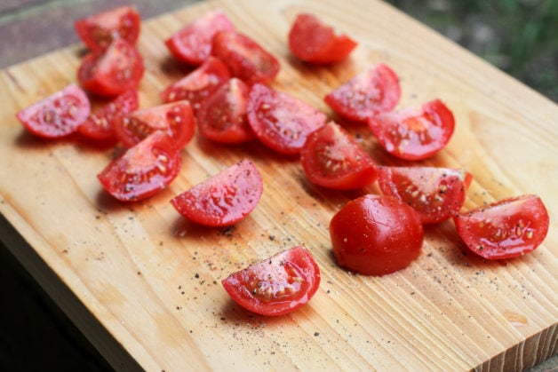 sliced tomatoes.