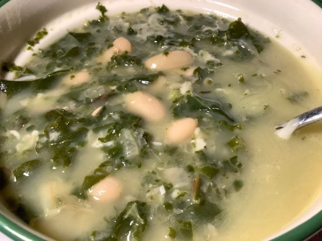bowl of kale soup