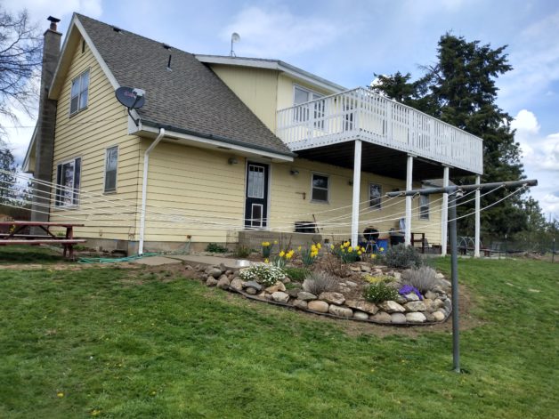 back view of farmhouse.