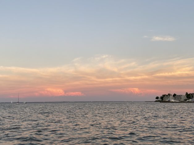 river at sunset.