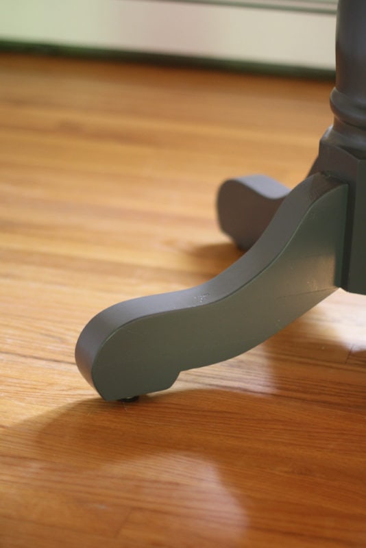 A gray table leg.