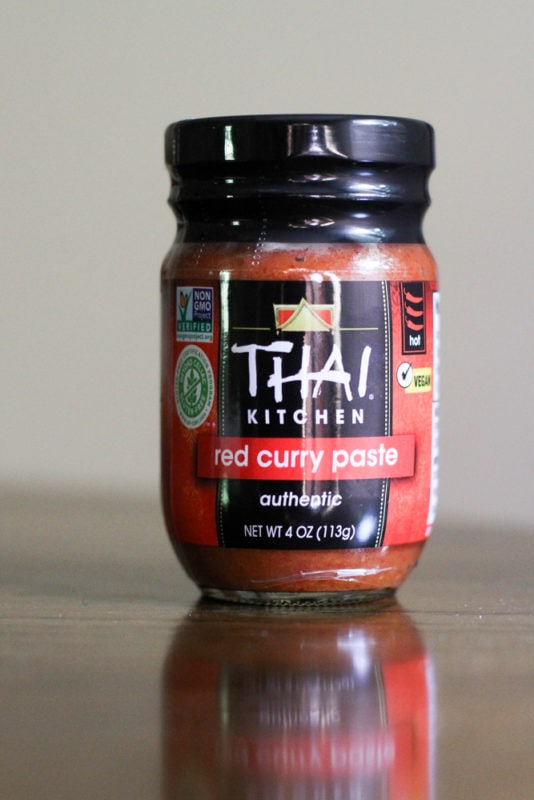 jar of red thai curry paste.
