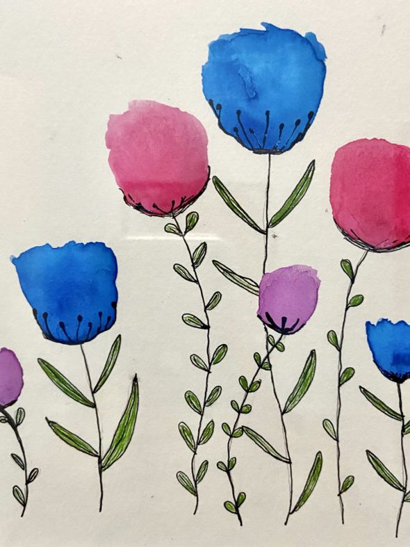 watercolor flowers.