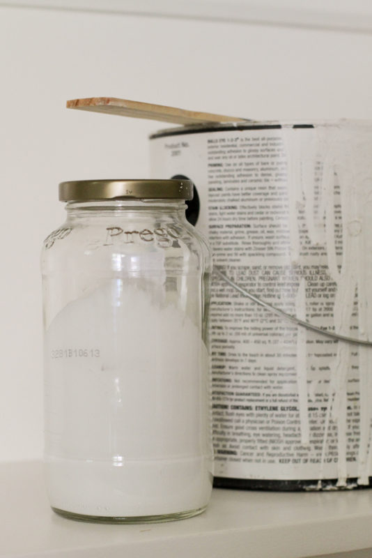 glass jar of primer.