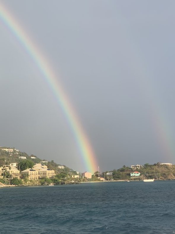 rainbox by the ocean.