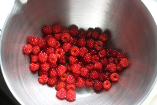 bowl of wineberries.