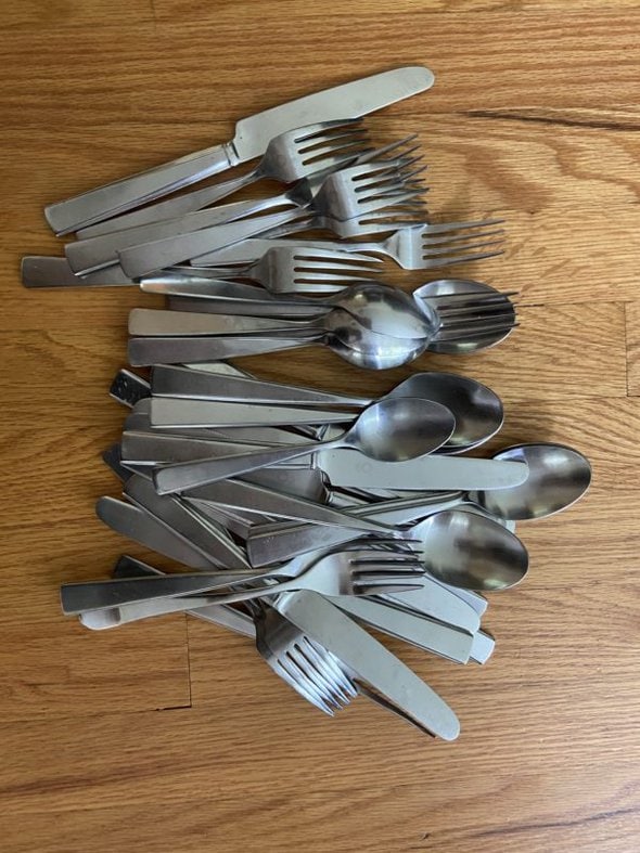 a set of silverware.