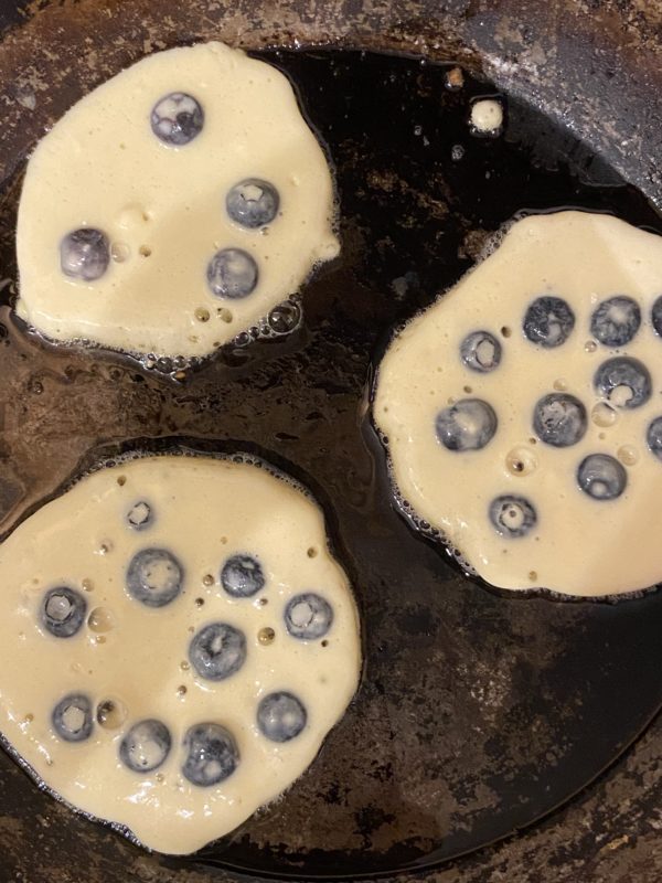 blueberry pancakes.