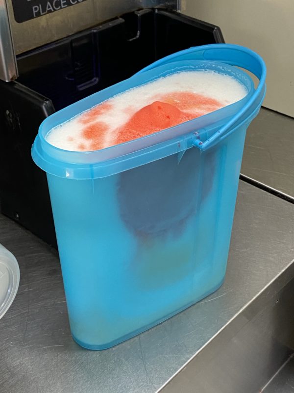 plastic container filled with Slurpee.