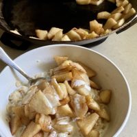 sauteed apples on oatmeal.